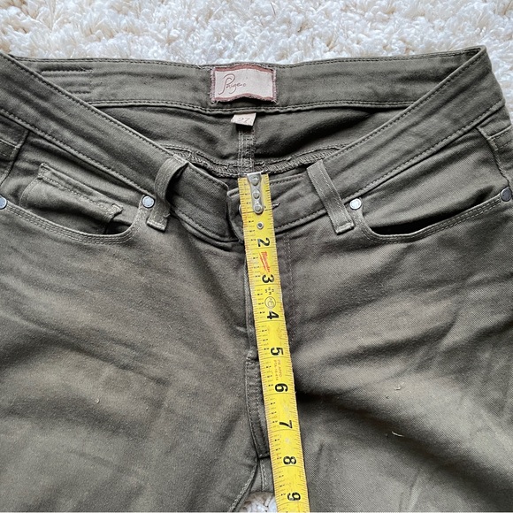 Paige peg skinny 27” olive 🫒 green/army green cotton and 2% spandex - Picture 7 of 13